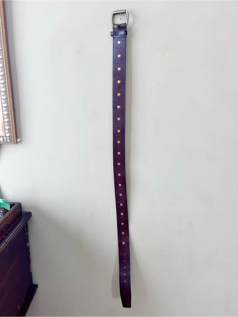Coach Brown Leather Studded Belt Size 34”